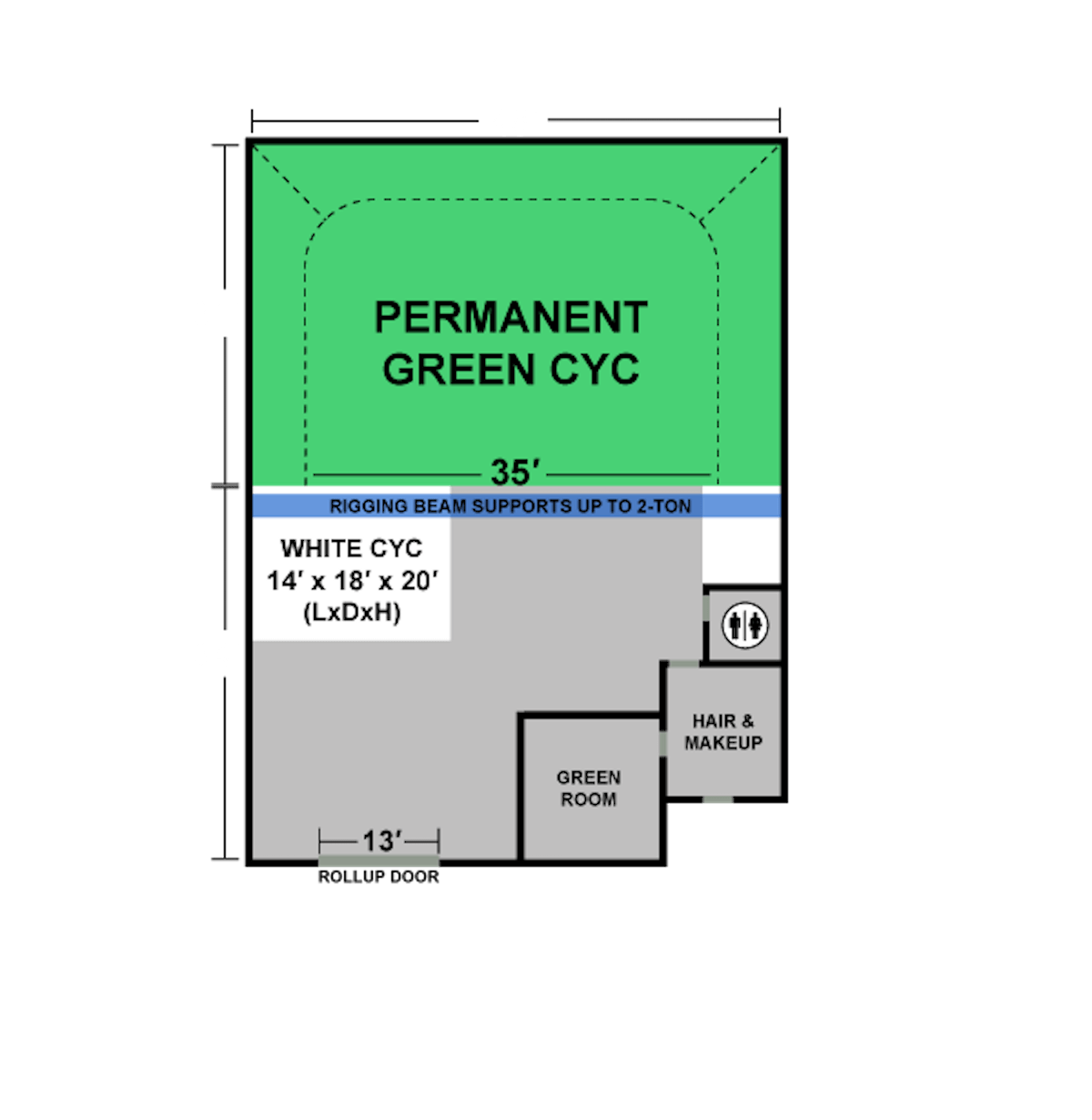green screen studio floor plan
